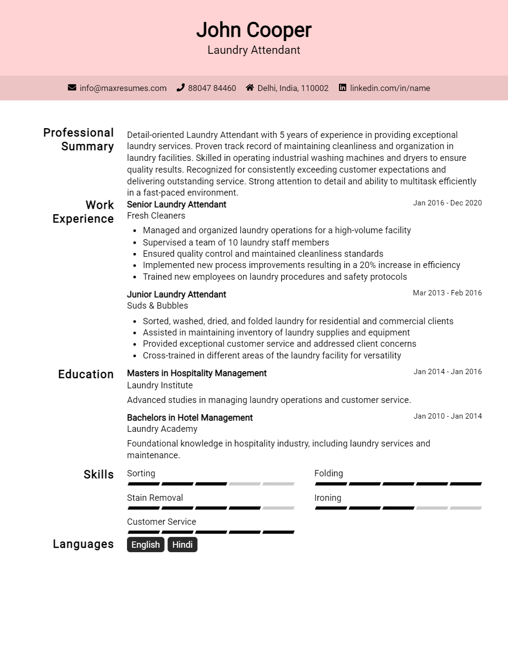 laundry-attendant-resume-sample