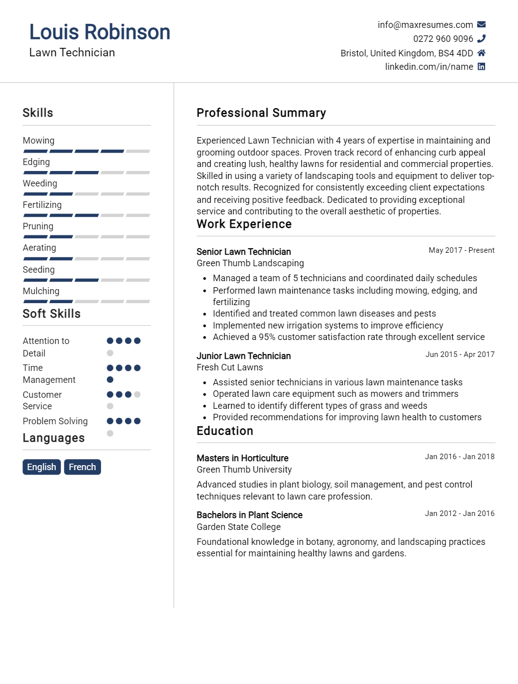 lawn-technician-resume-sample
