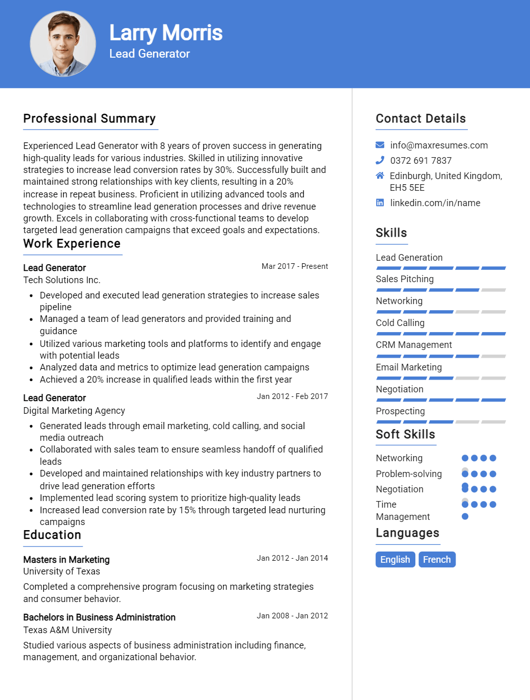 lead-generator-resume-sample