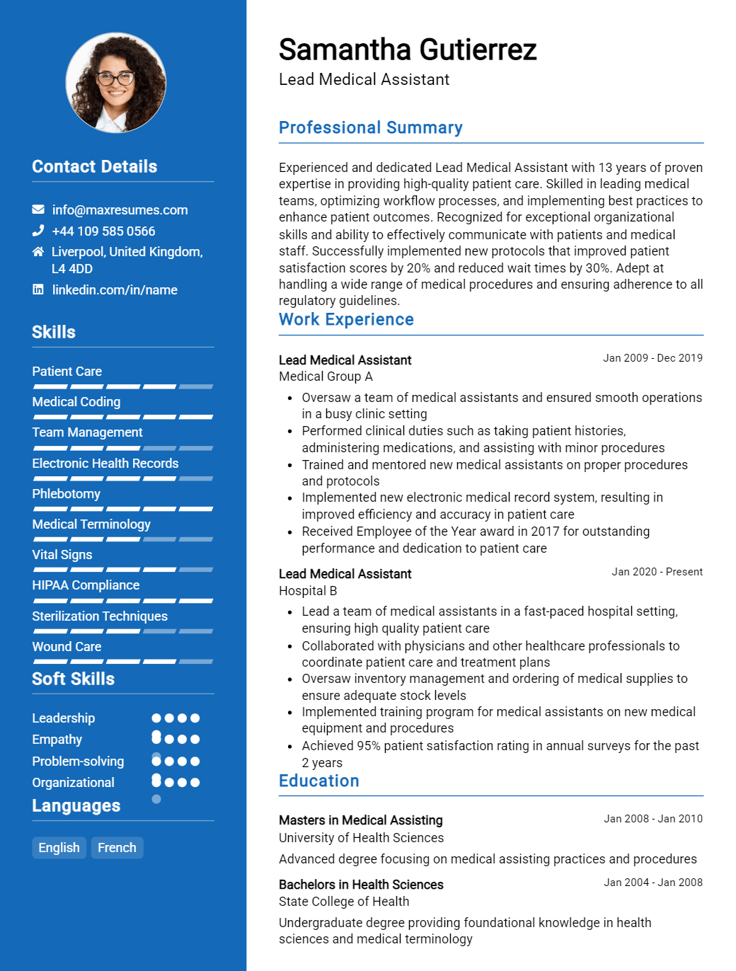 lead-medical-assistant-resume-sample