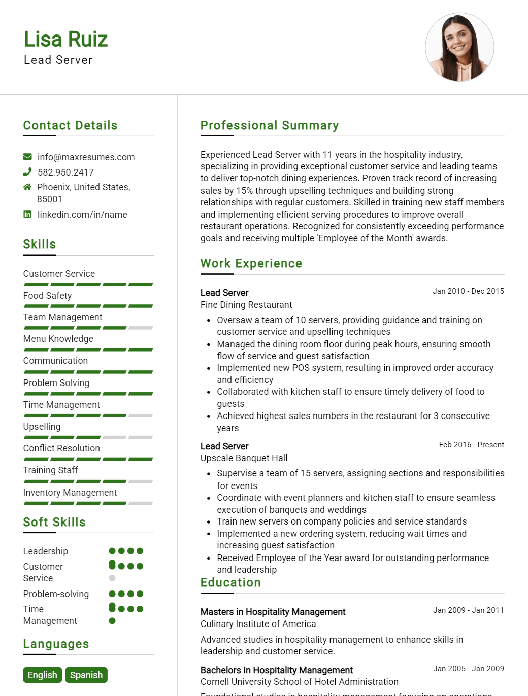 lead-server-resume-sample