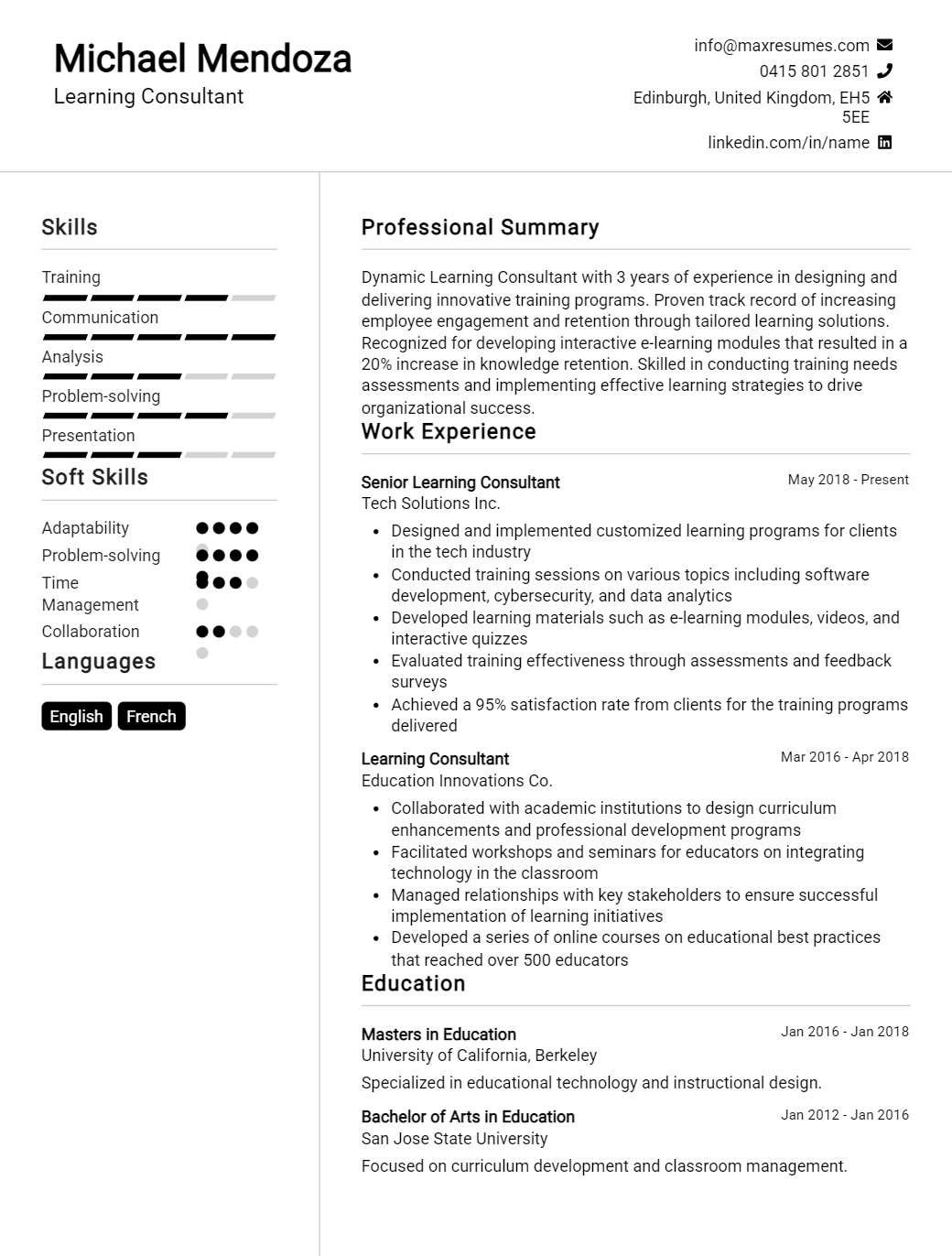 learning-consultant-resume-sample