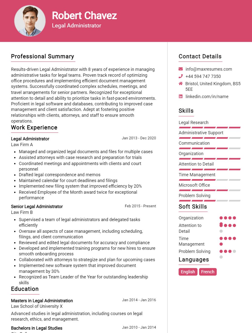 legal-administrator-resume-sample