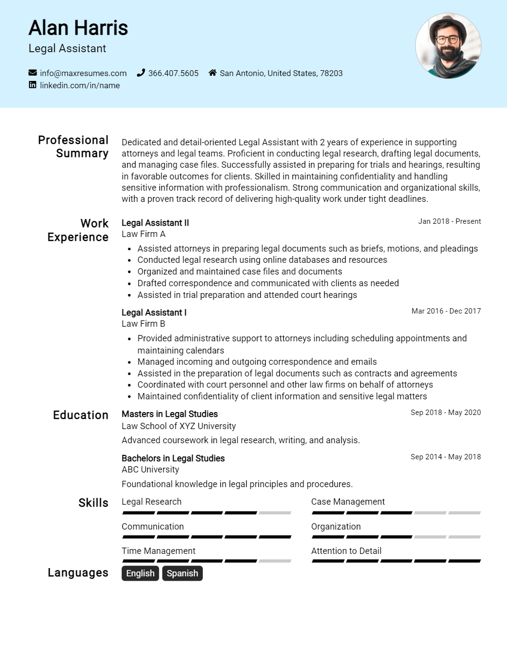legal-assistant-resume-sample