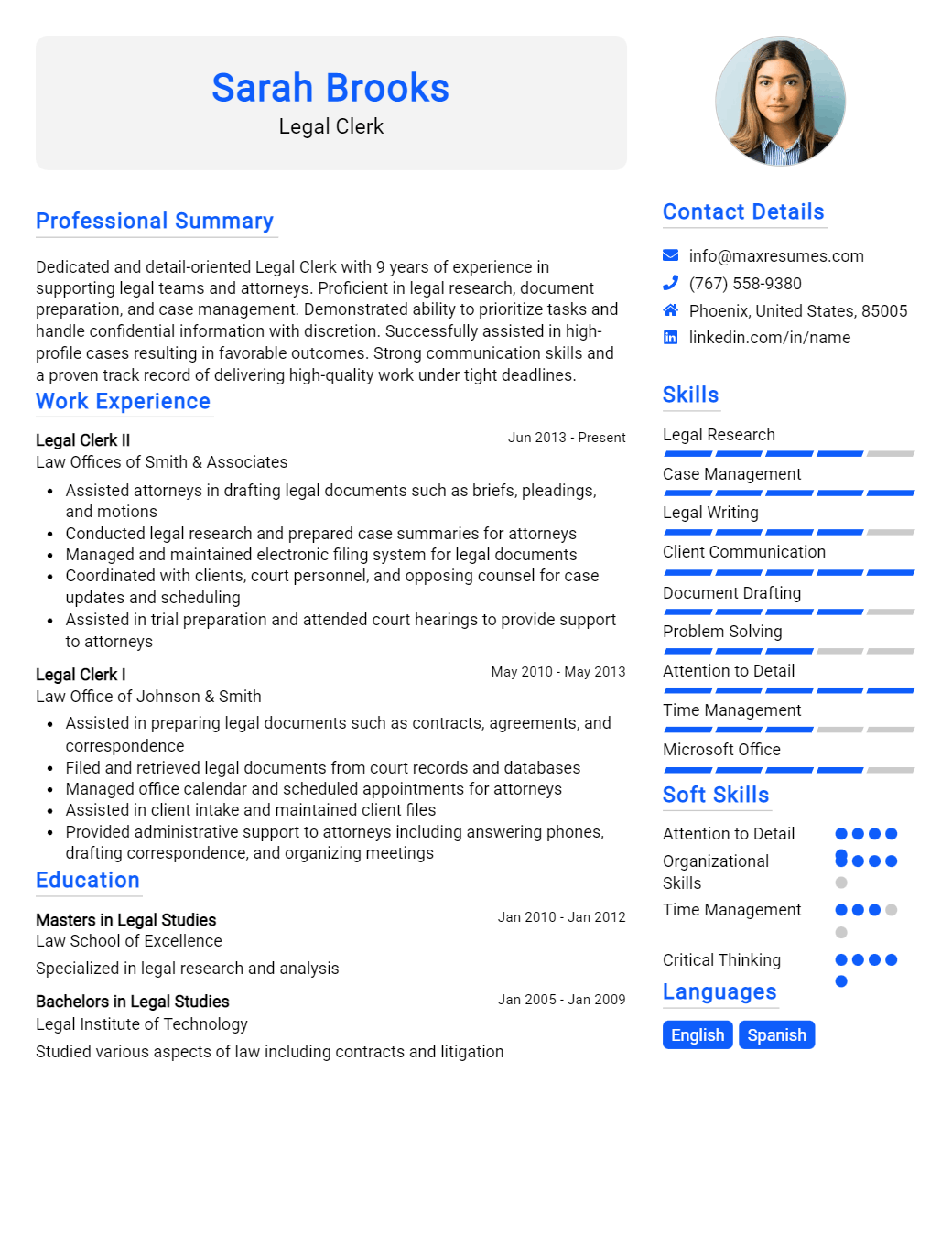 legal-clerk-resume-sample