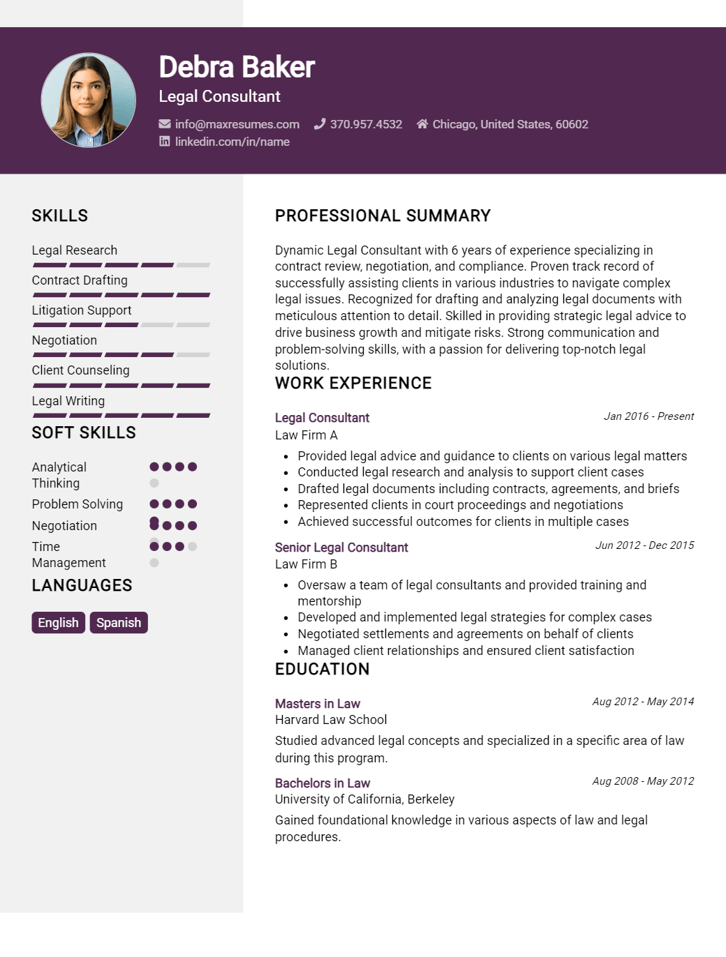 legal-consultant-resume-sample