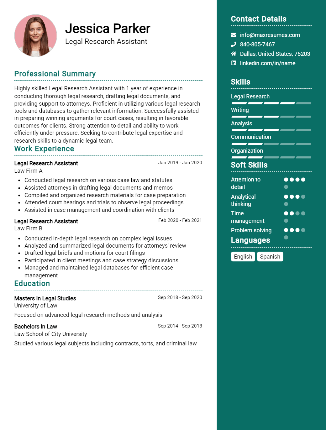 legal-research-assistant-resume-sample