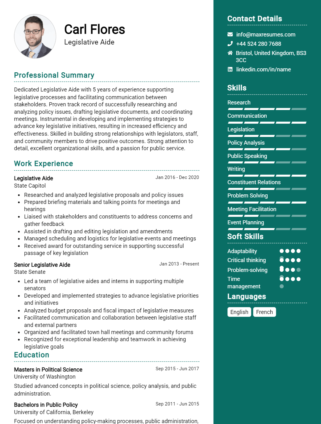 legislative-aide-resume-sample