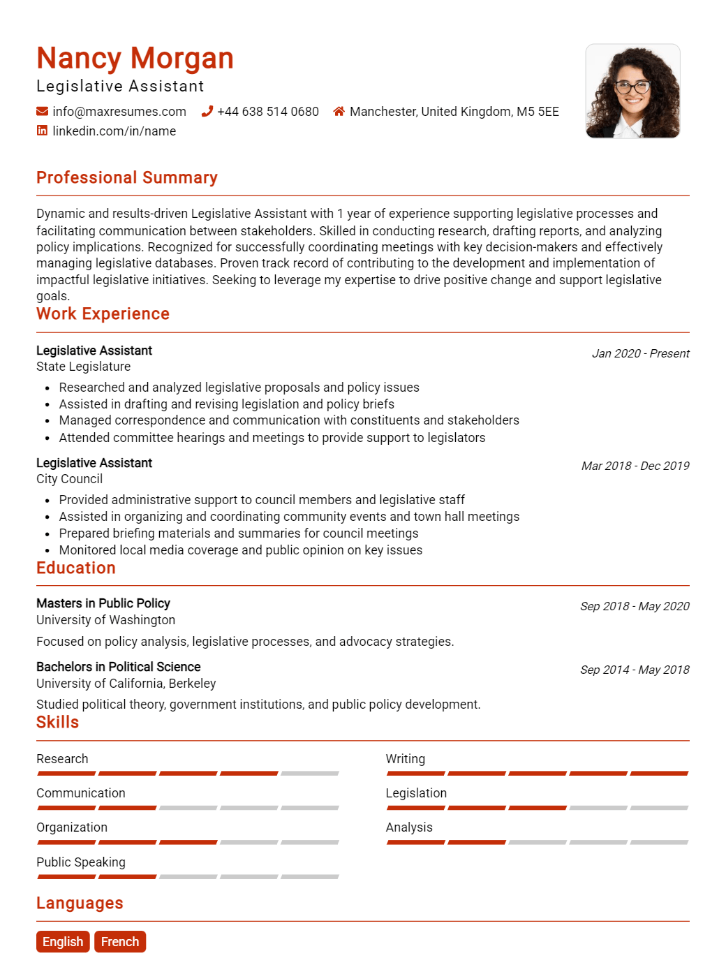 legislative-assistant-resume-sample