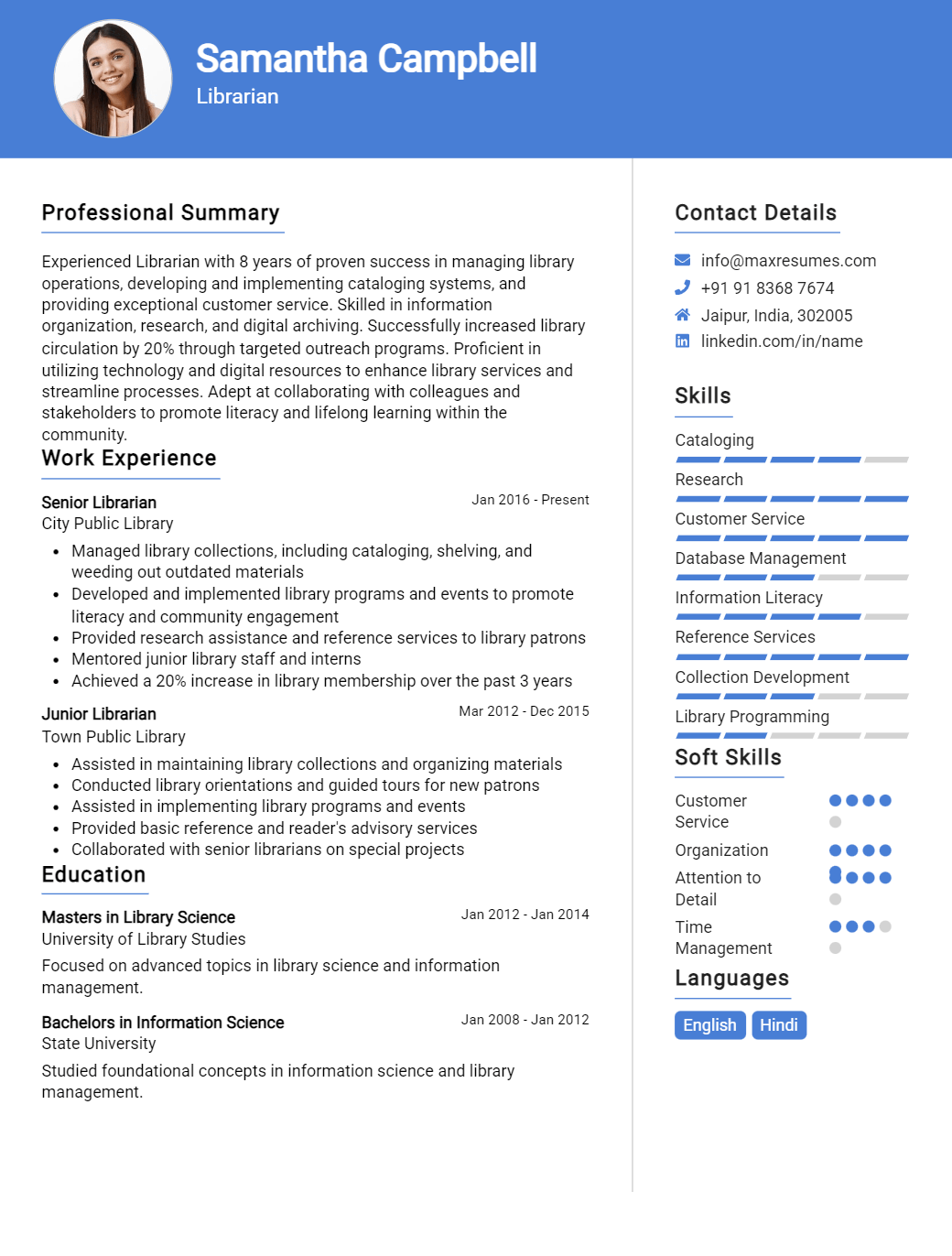 librarian-resume-sample