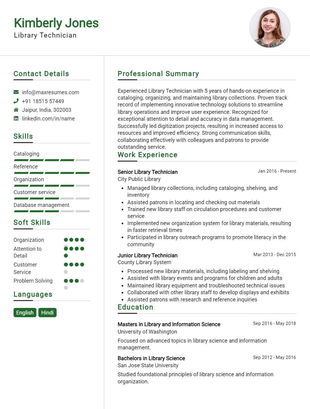 library-technician-resume-sample
