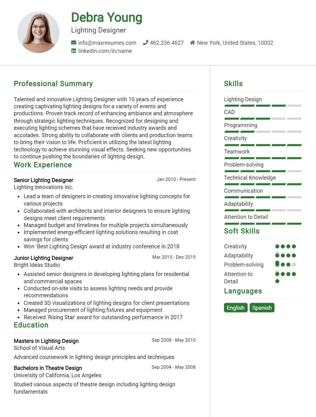 lighting-designer-resume-sample