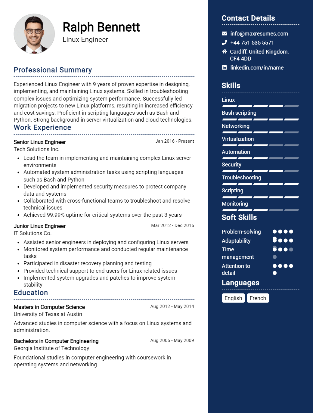 linux-engineer-resume-sample