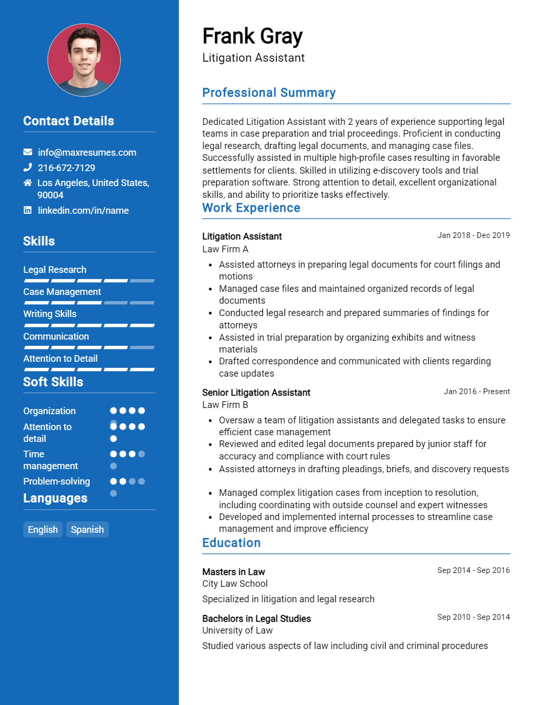 litigation-assistant-resume-sample