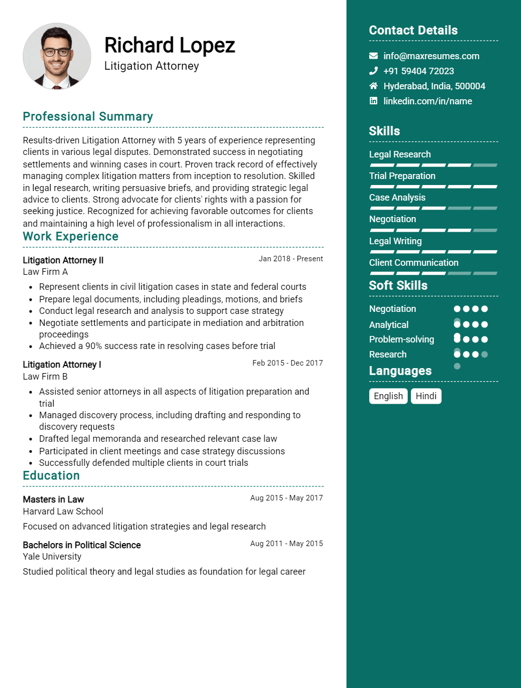 litigation-attorney-resume-sample