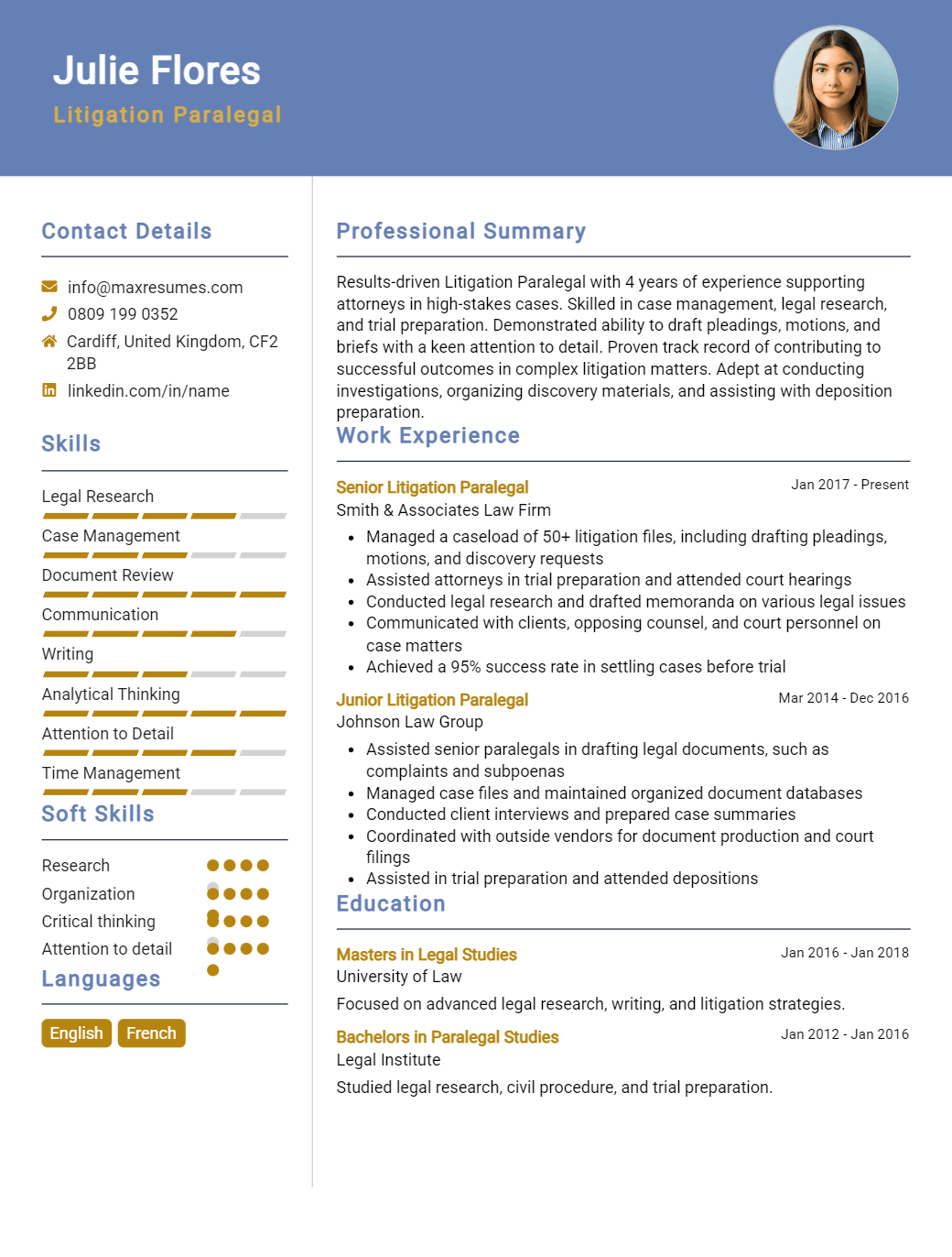 litigation-paralegal-resume-sample