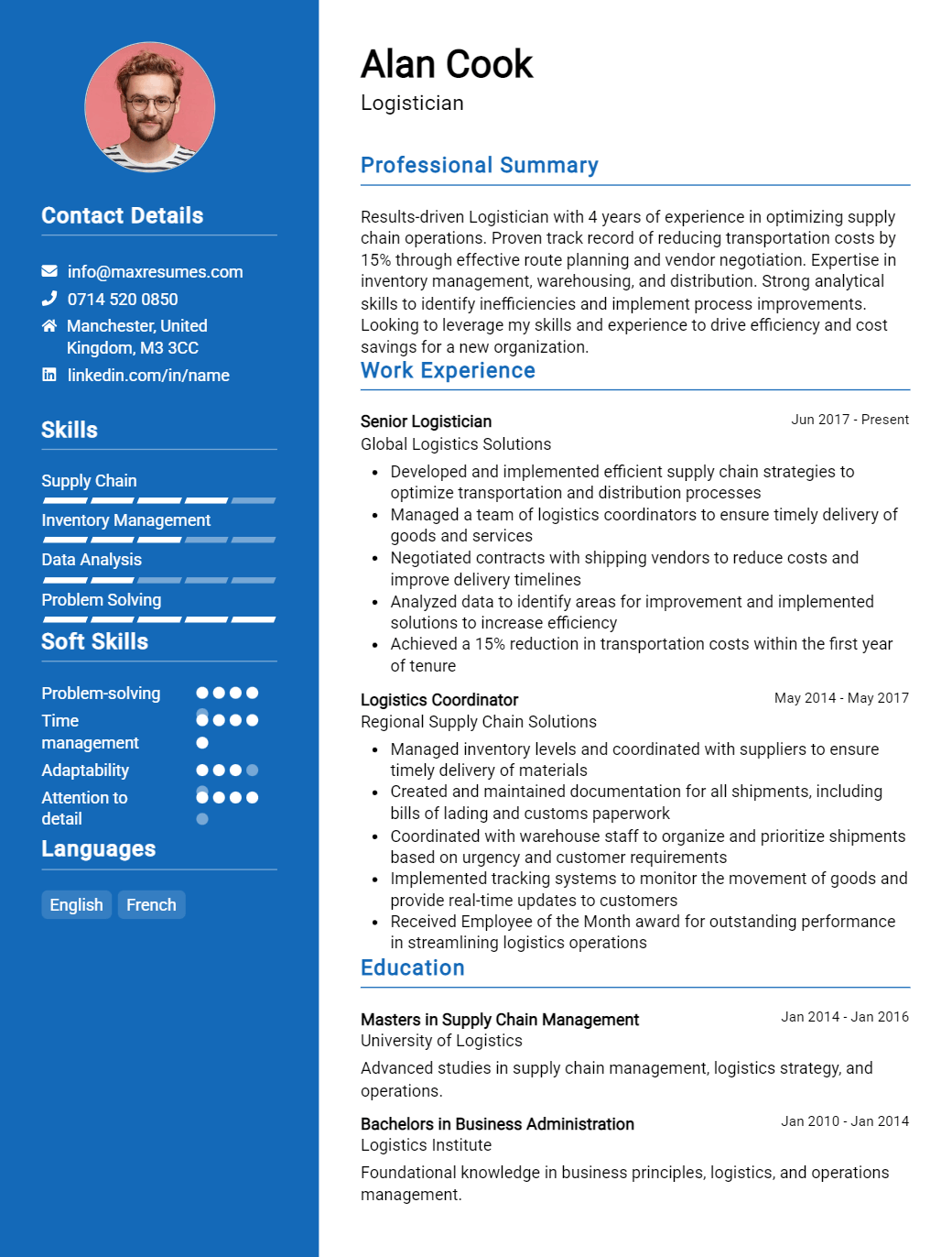 logistician-resume-sample