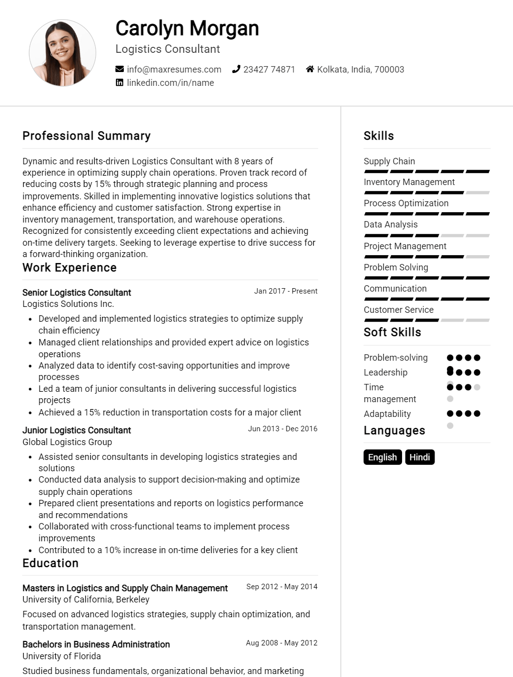 consultant-resume-sample