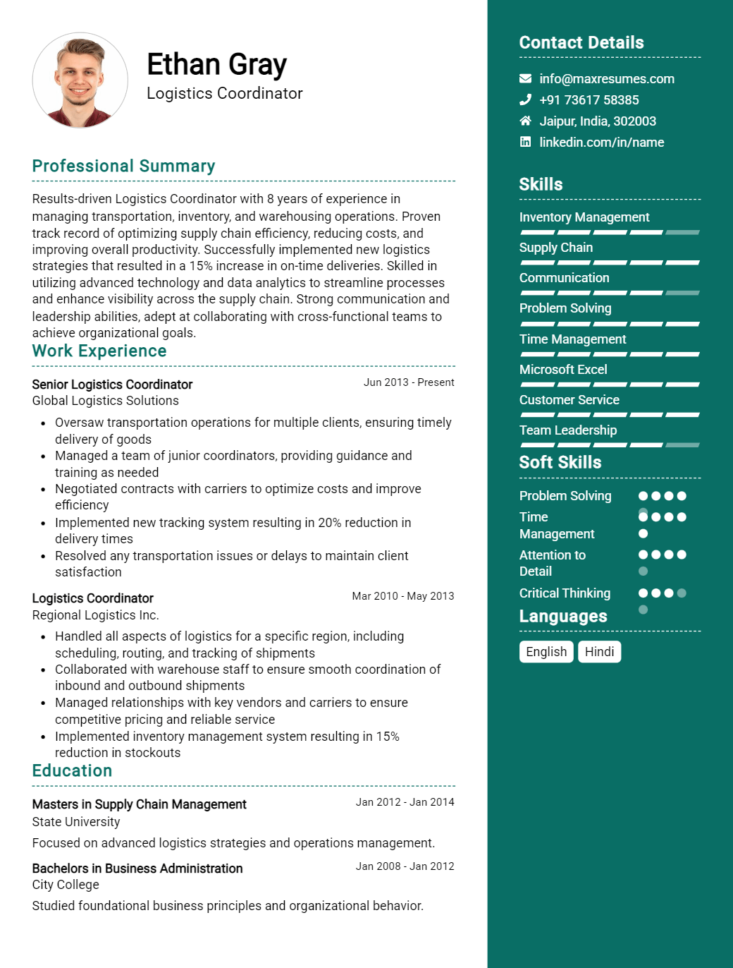 coordinator-resume-sample