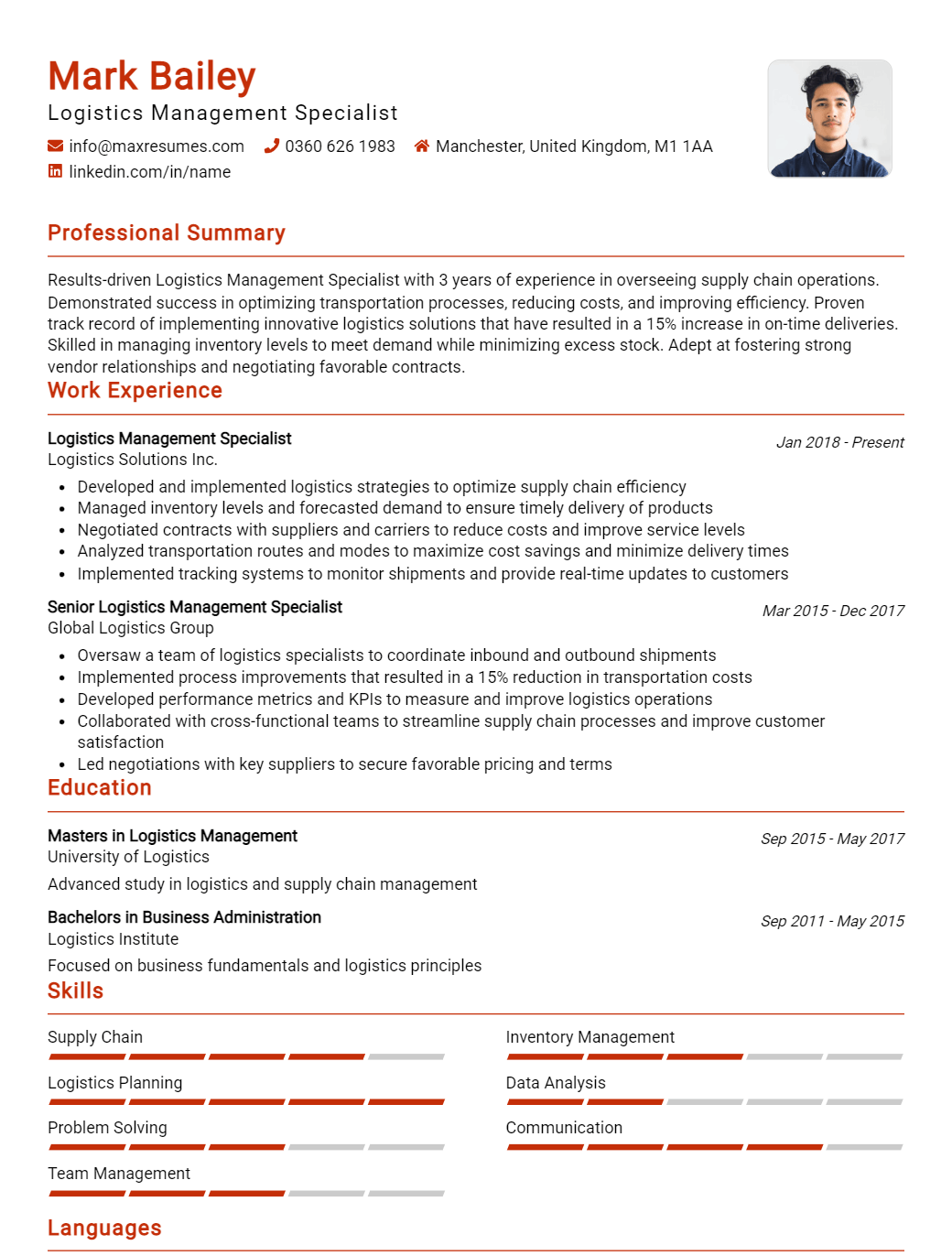 management-specialist-resume-sample