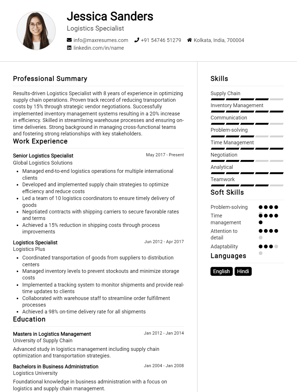 specialist-resume-sample