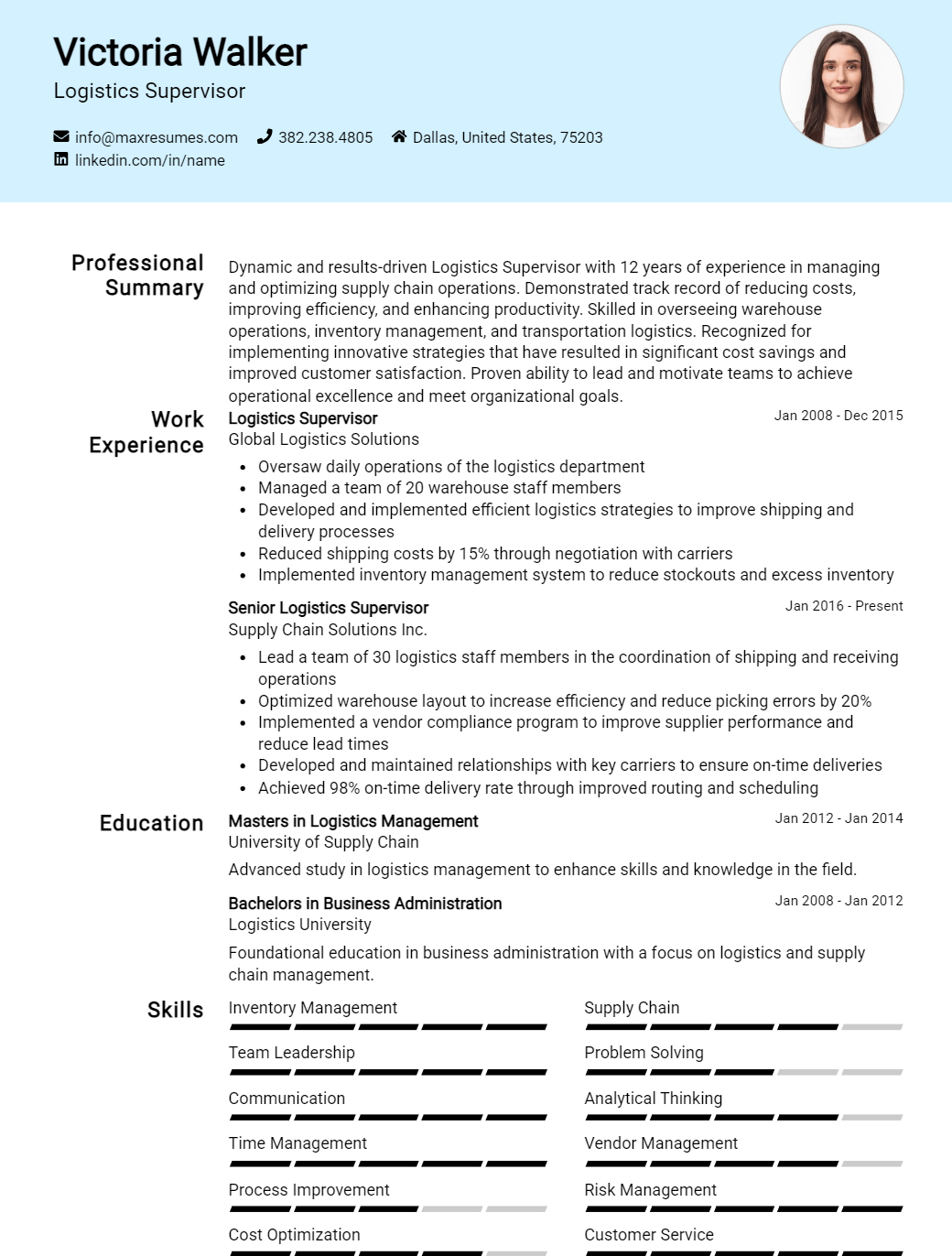 supervisor-resume-sample