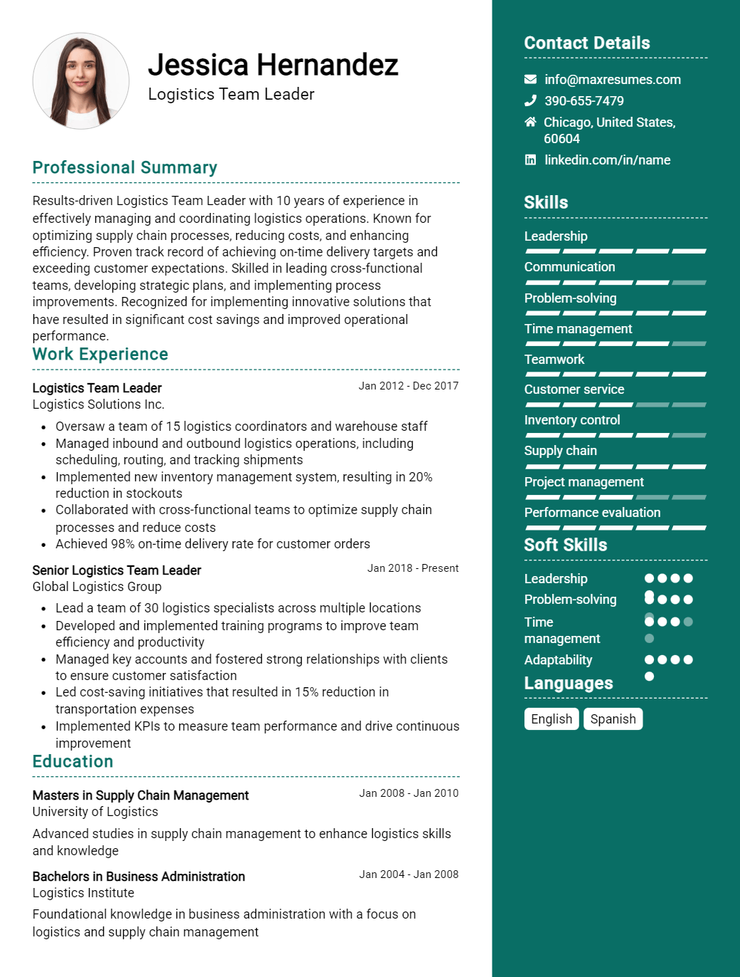 team-leader-resume-sample