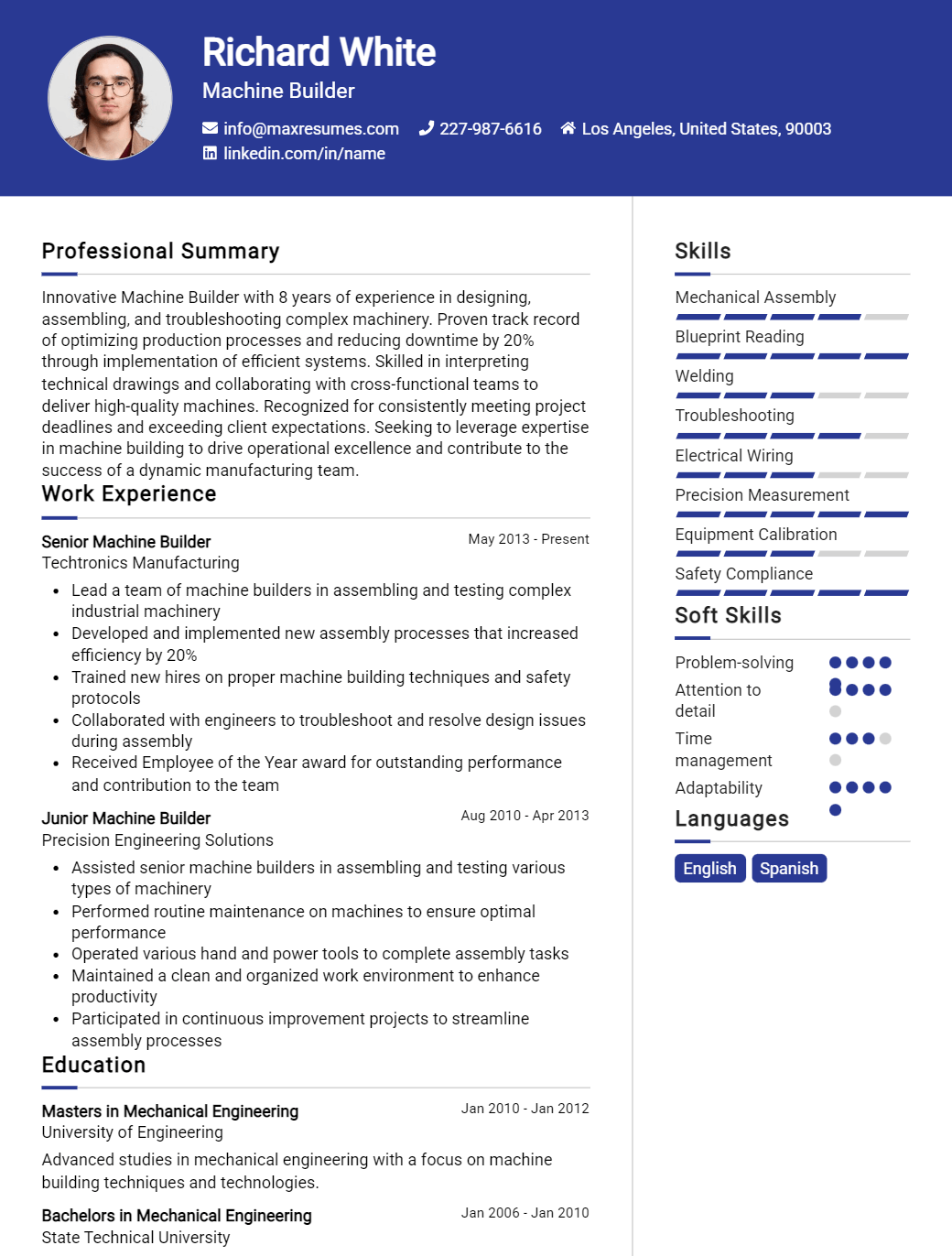 machine-builder-resume-sample