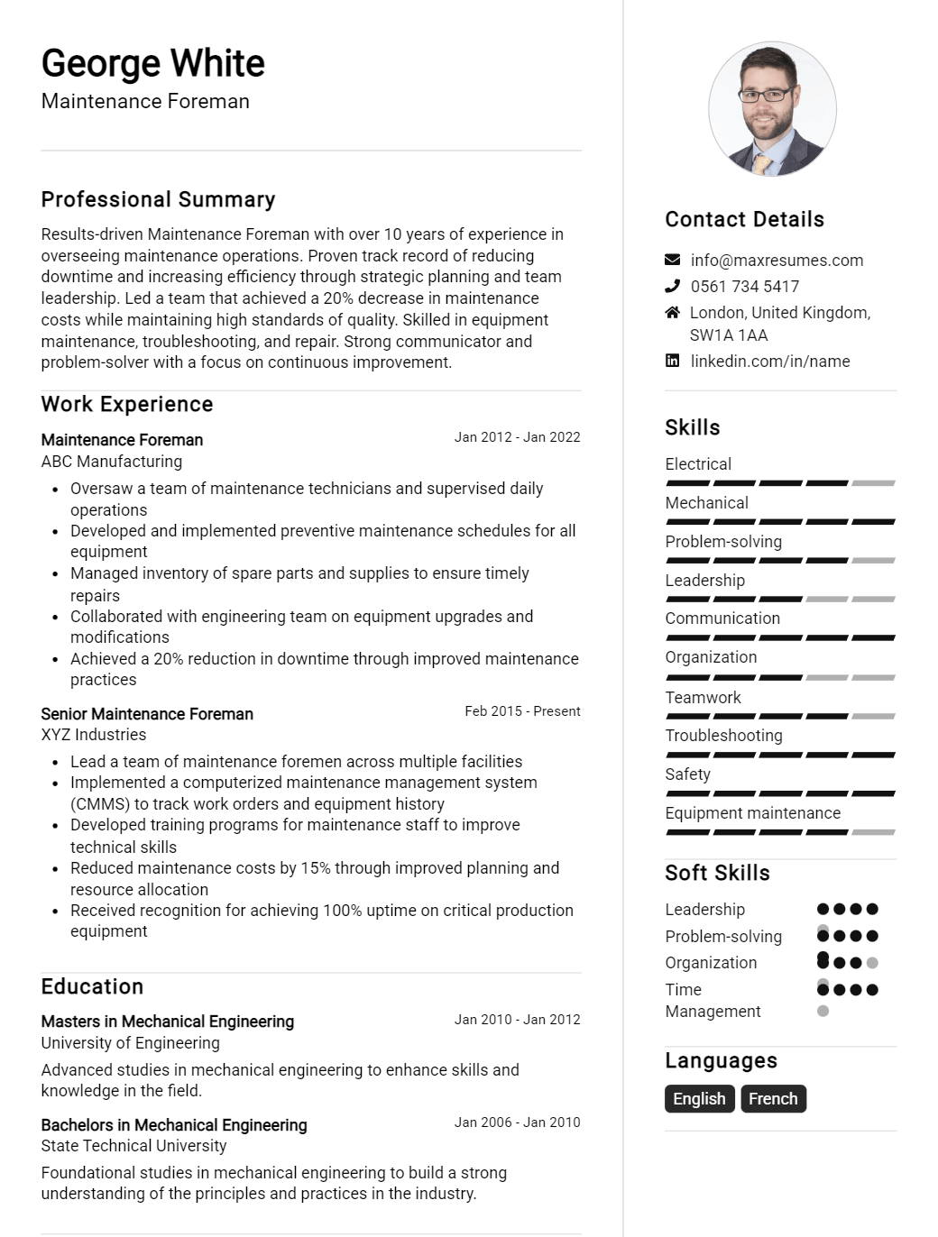foreman-resume-sample