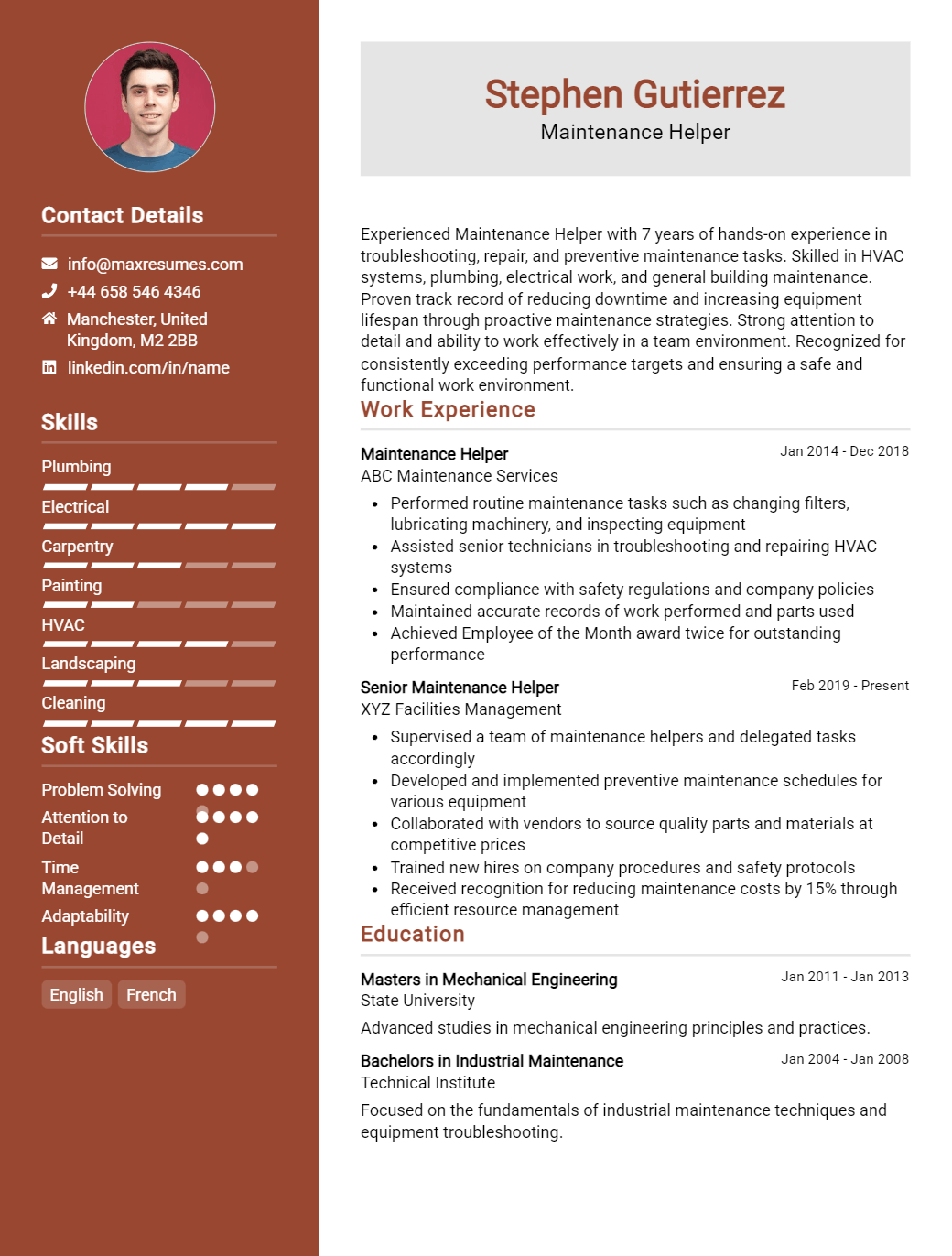 helper-resume-sample