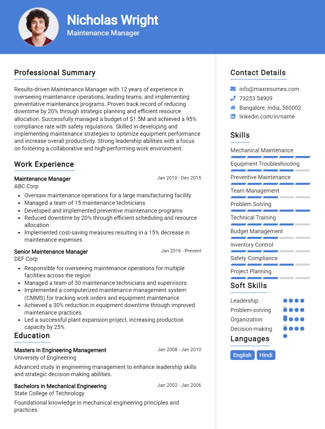 manager-resume-sample