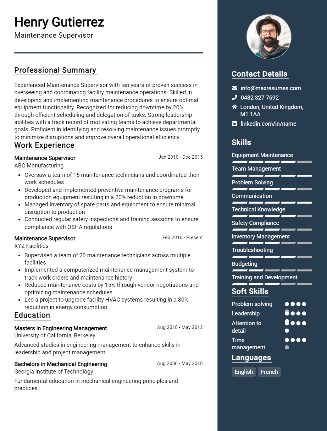 supervisor-resume-sample