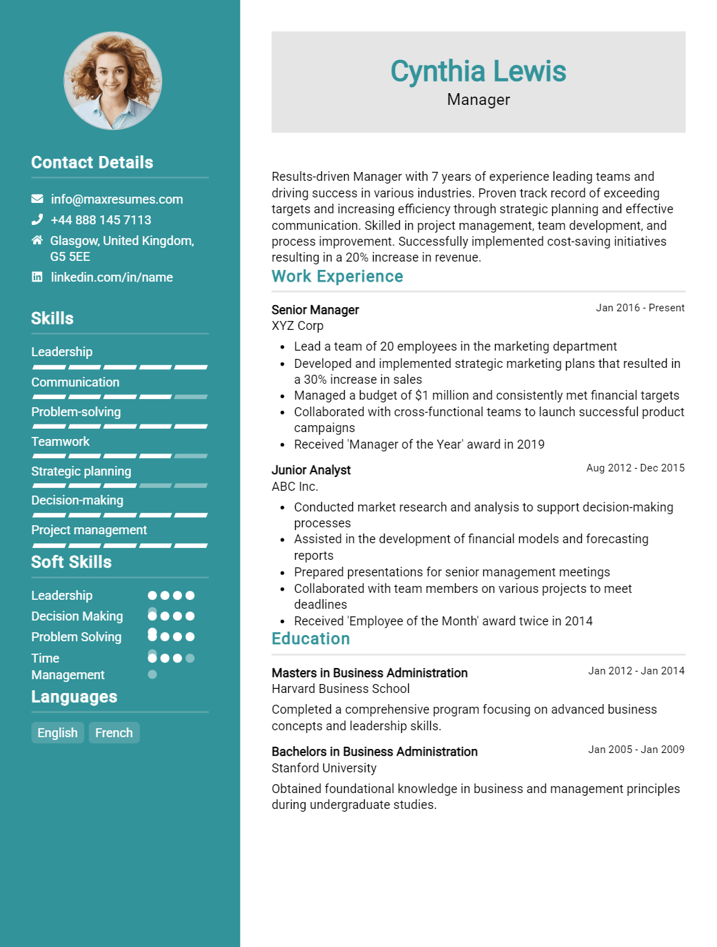 manager-resume-sample