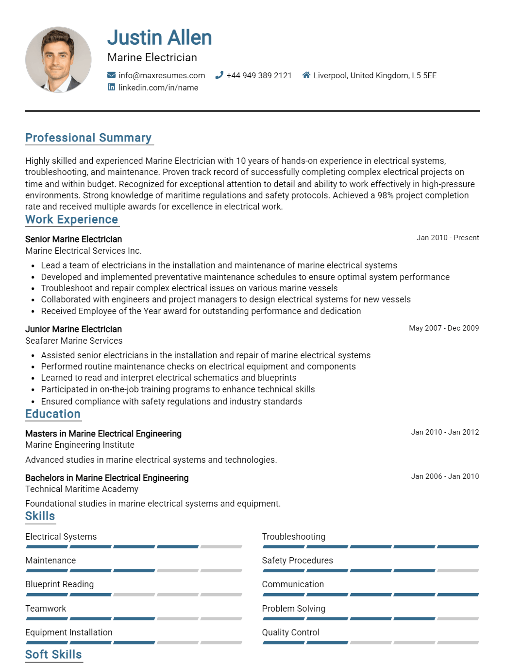 marine-electrician-resume-sample