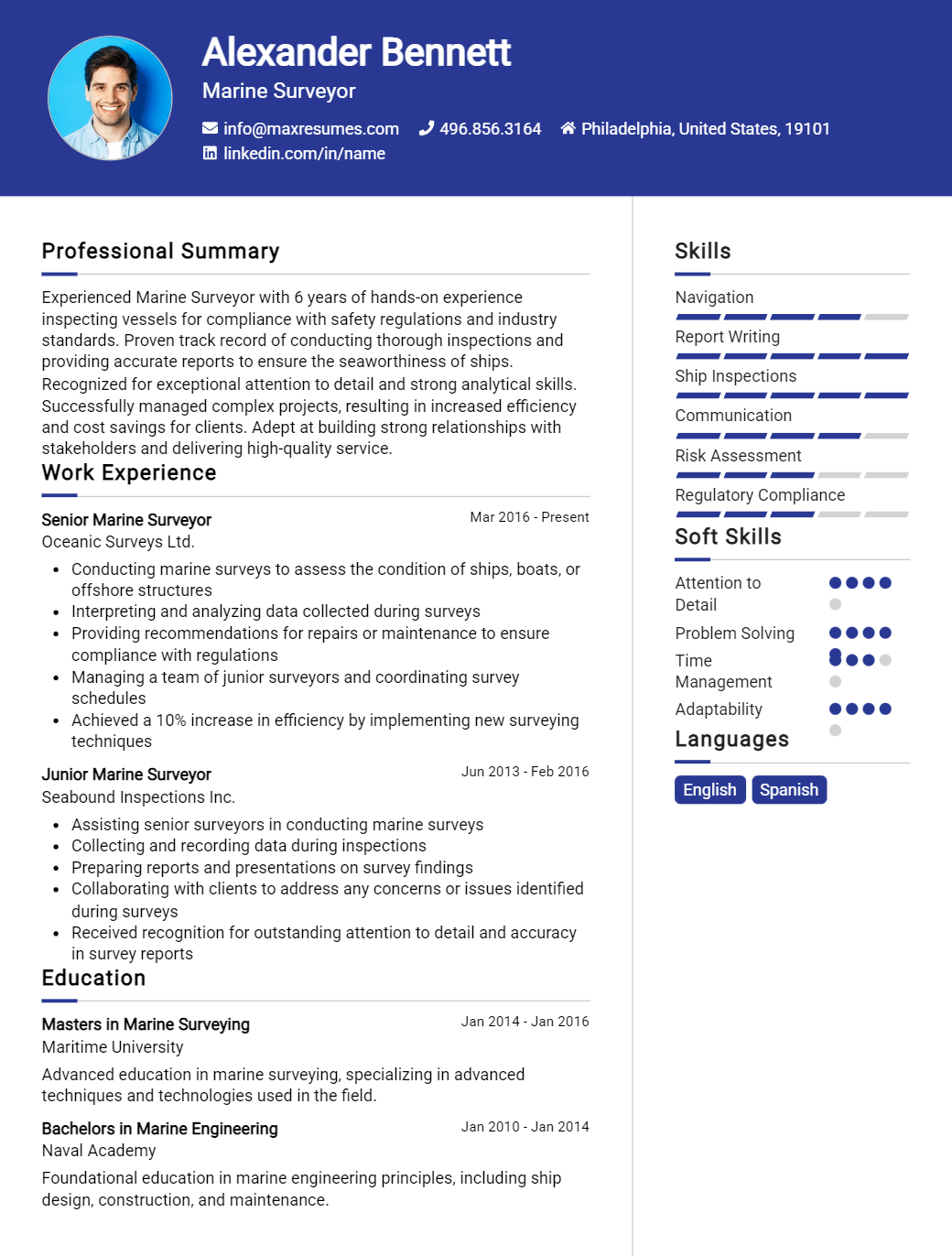 marine-surveyor-resume-sample