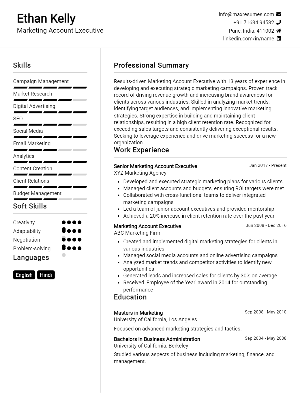 account-executive-resume-sample