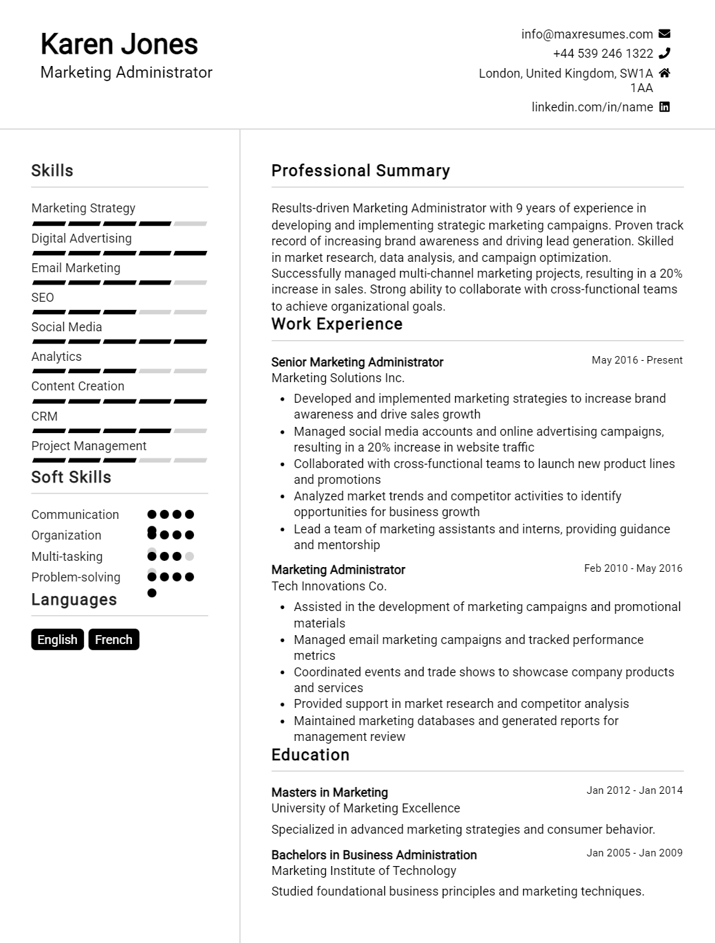 administrator-resume-sample