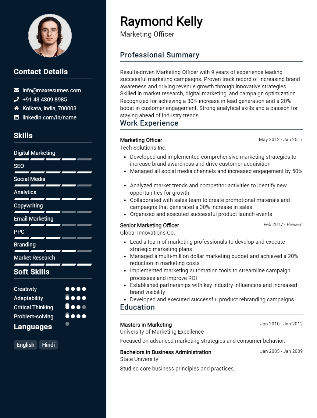 officer-resume-sample