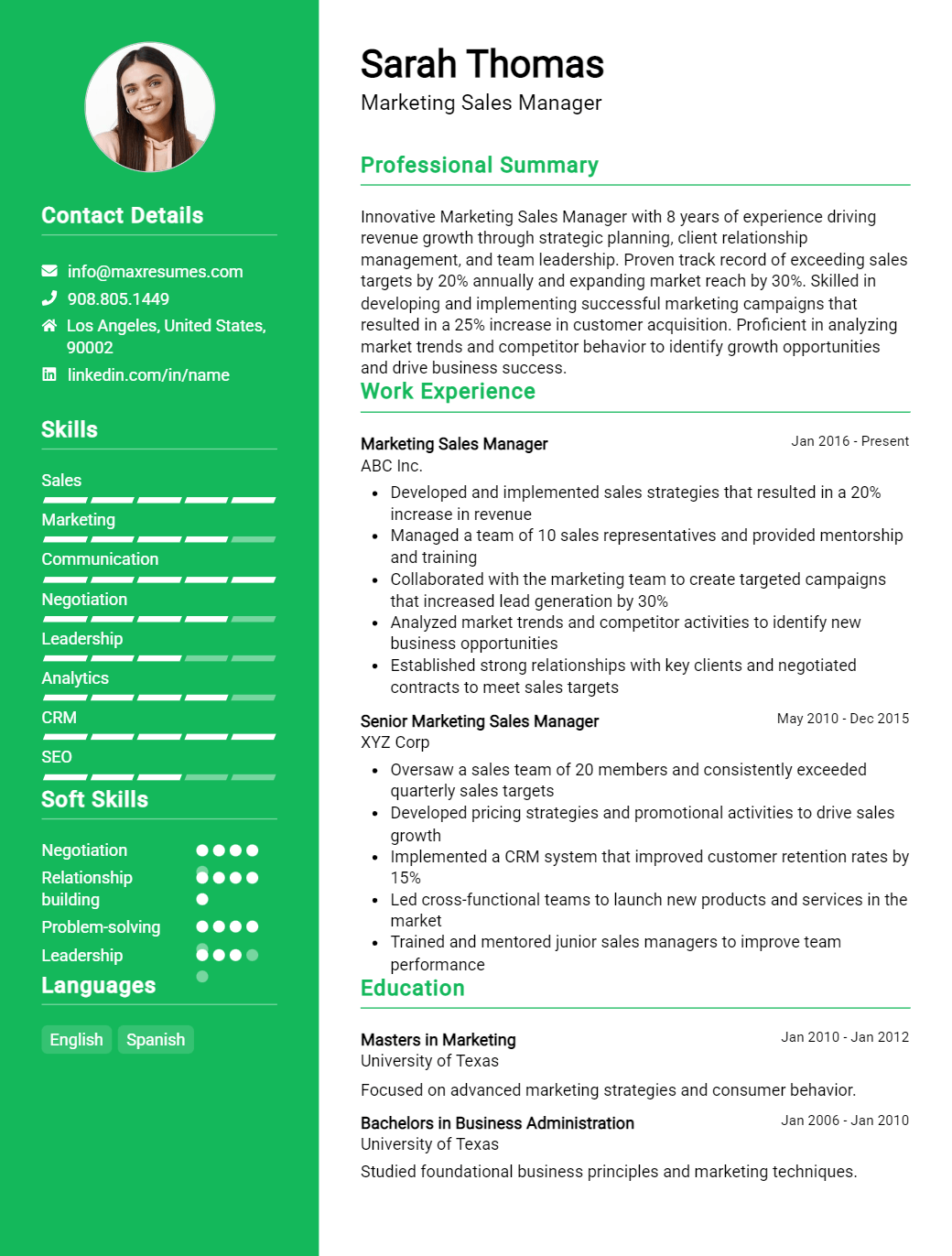 sales-manager-resume-sample