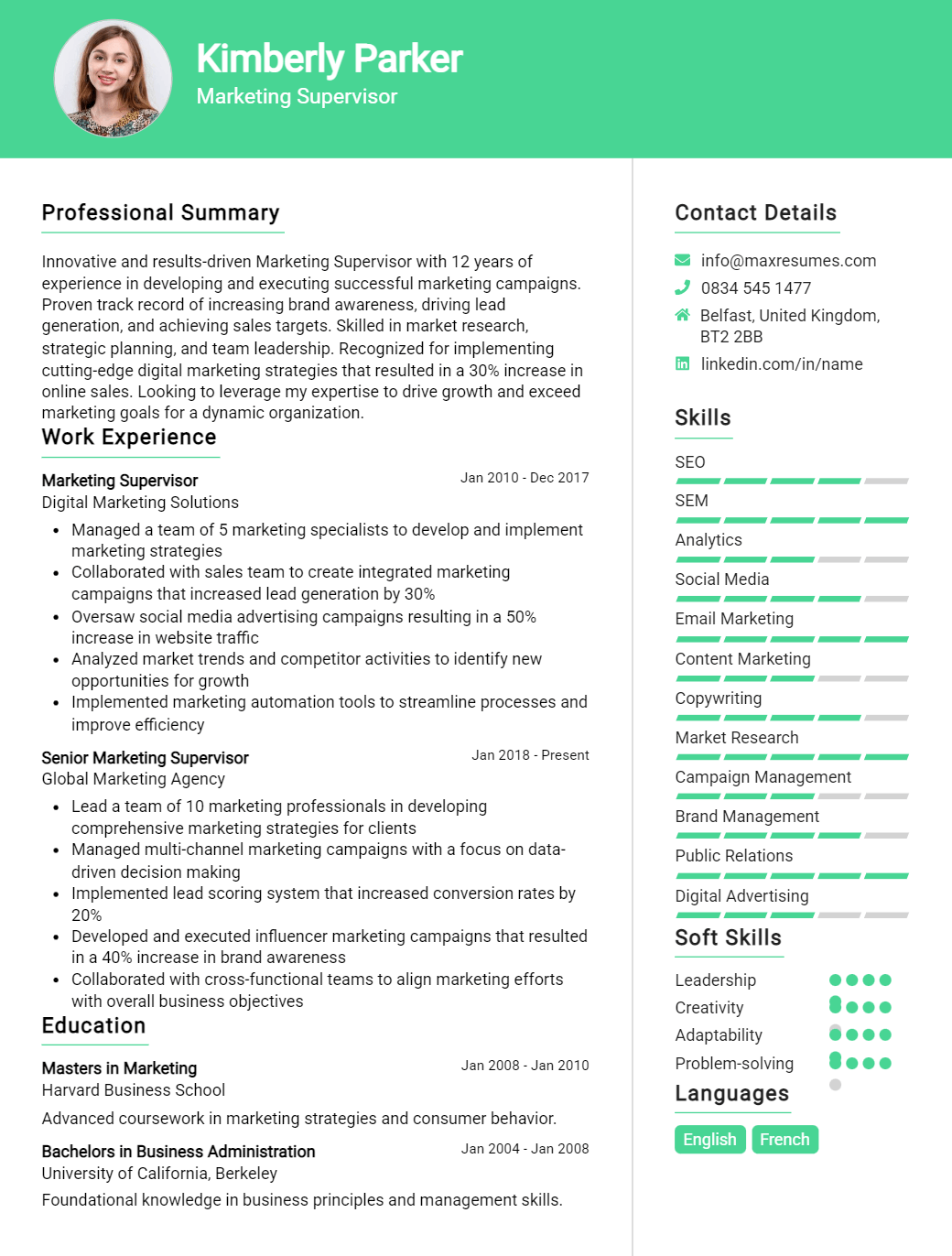 supervisor-resume-sample