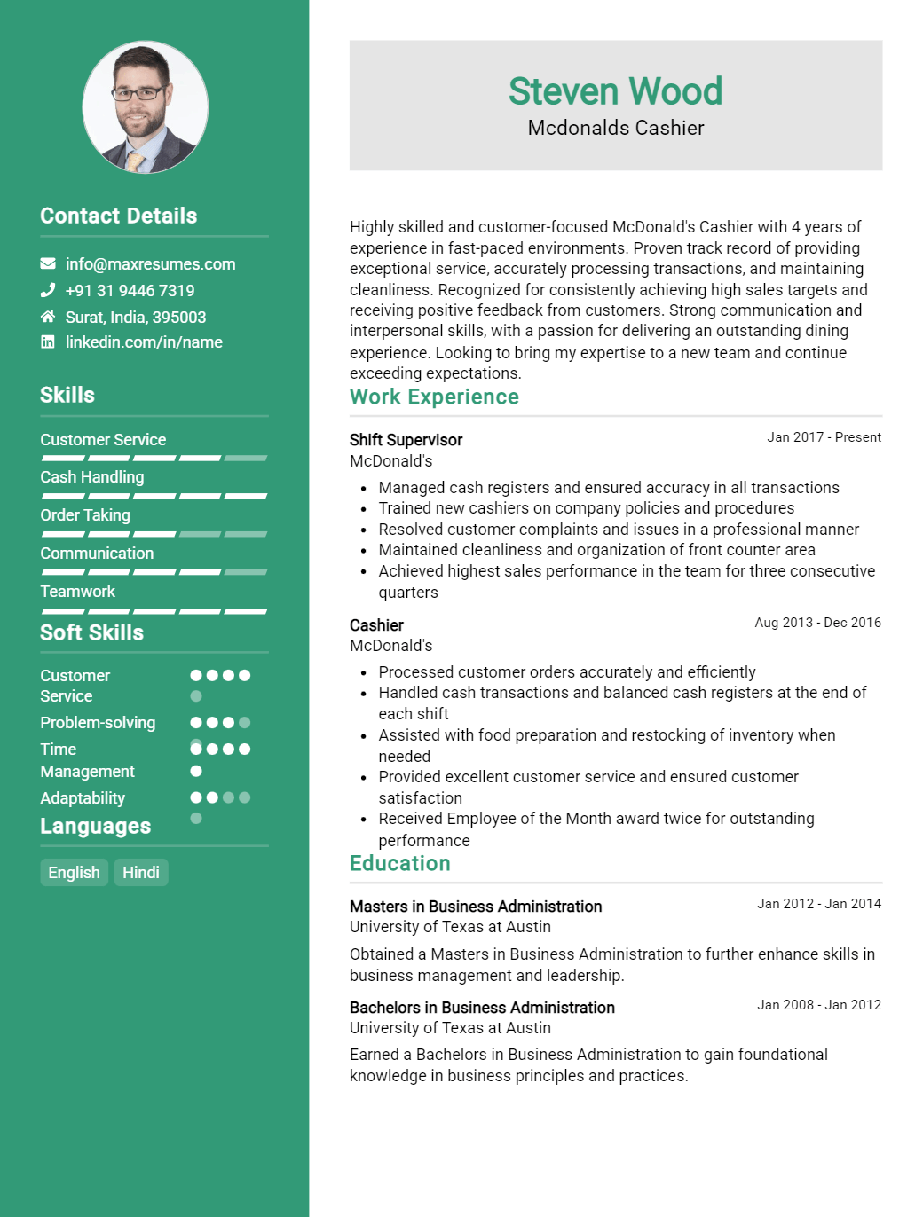 mcdonalds-cashier-resume-sample