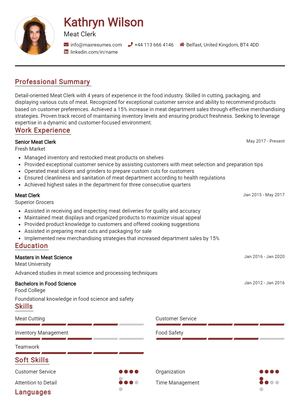 meat-clerk-resume-sample