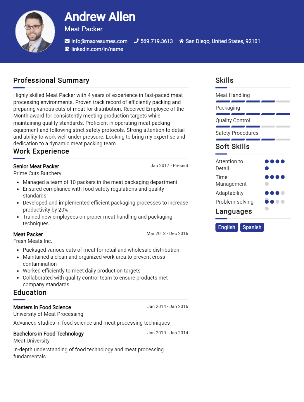 meat-packer-resume-sample
