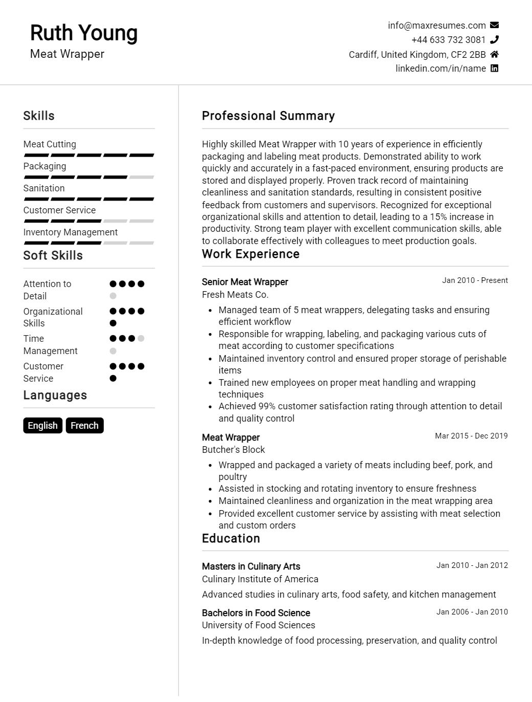 meat-wrapper-resume-sample