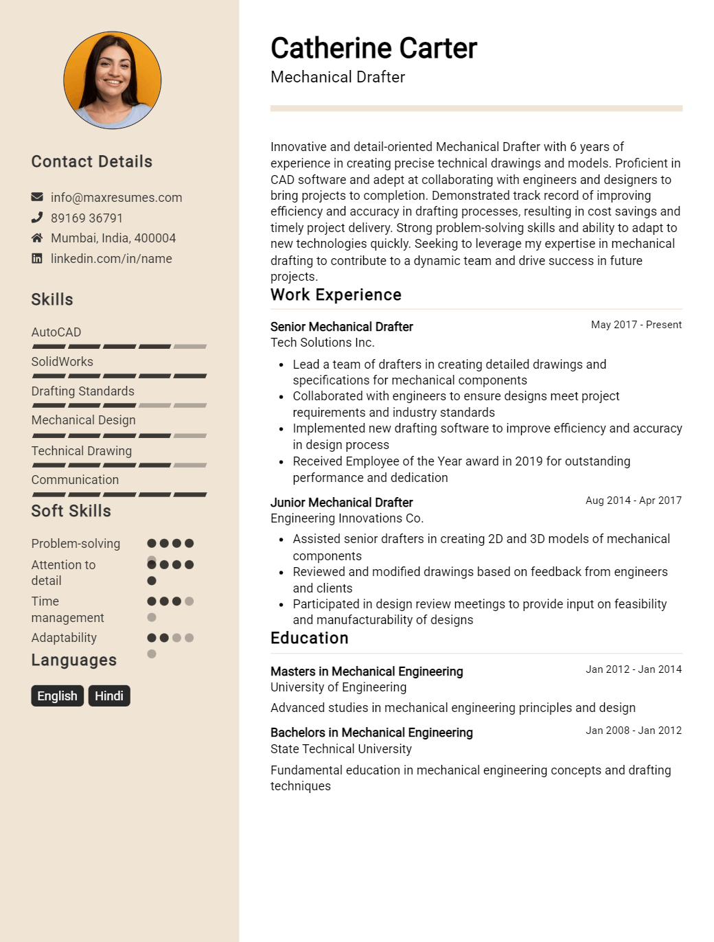 mechanical-drafter-resume-sample