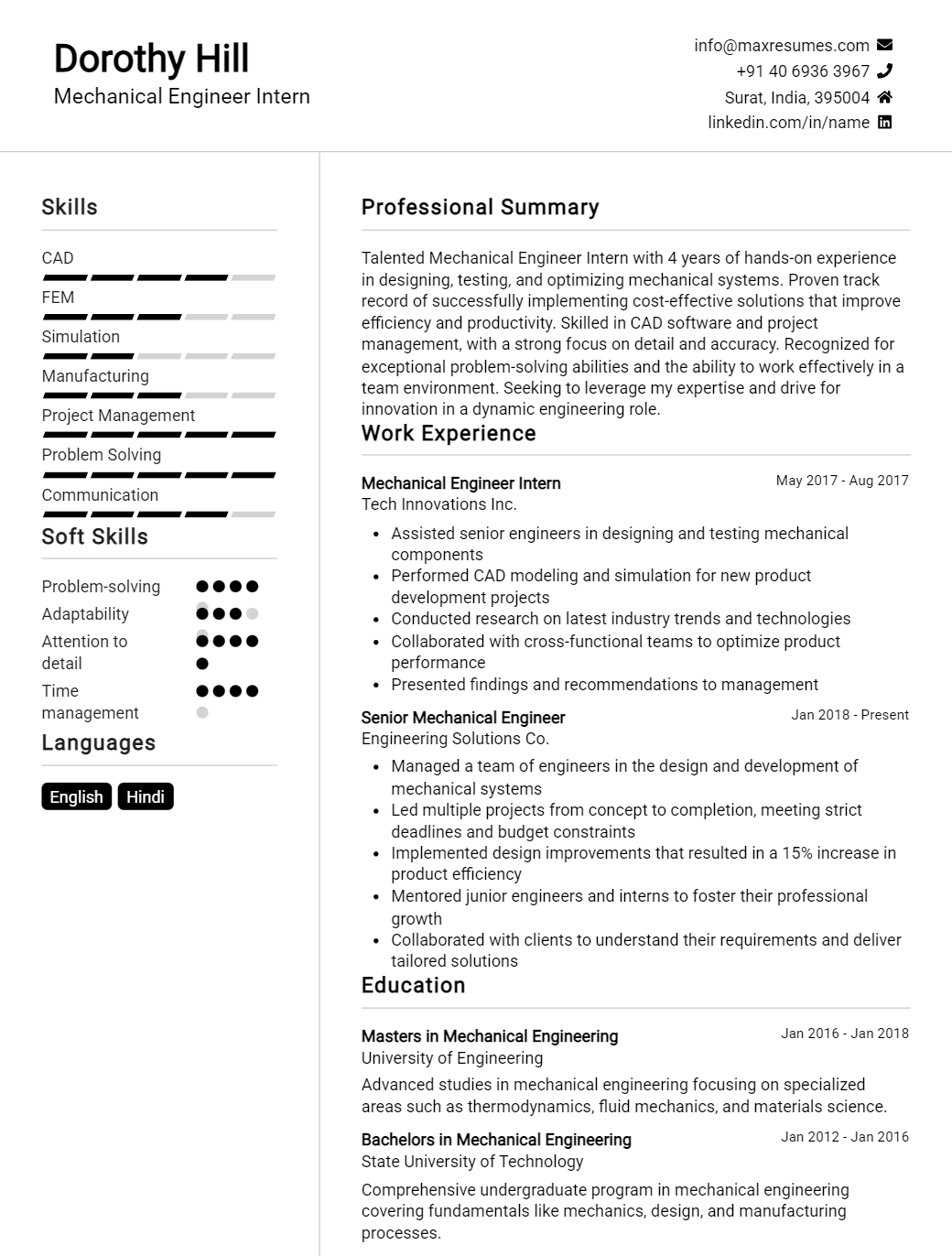 intern-resume-sample