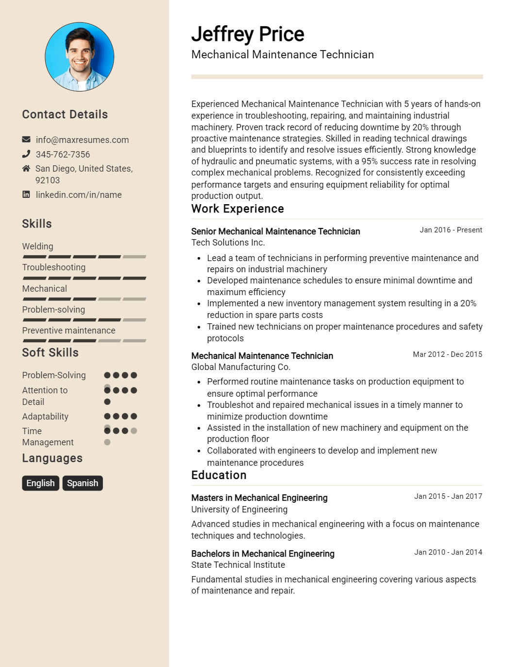 maintenance-technician-resume-sample