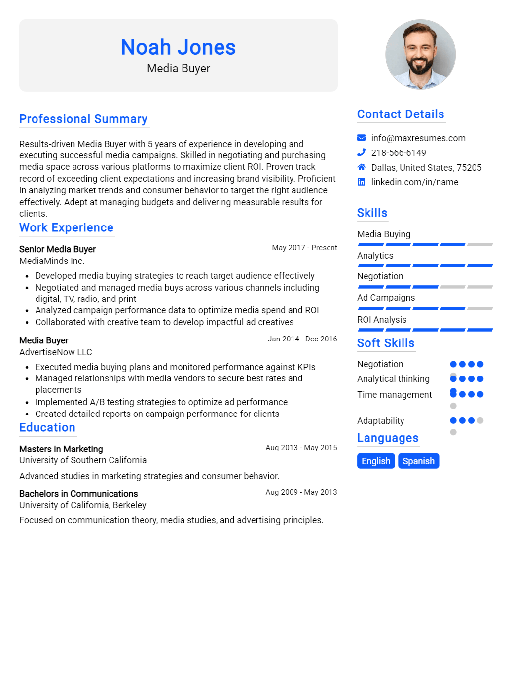 media-buyer-resume-sample