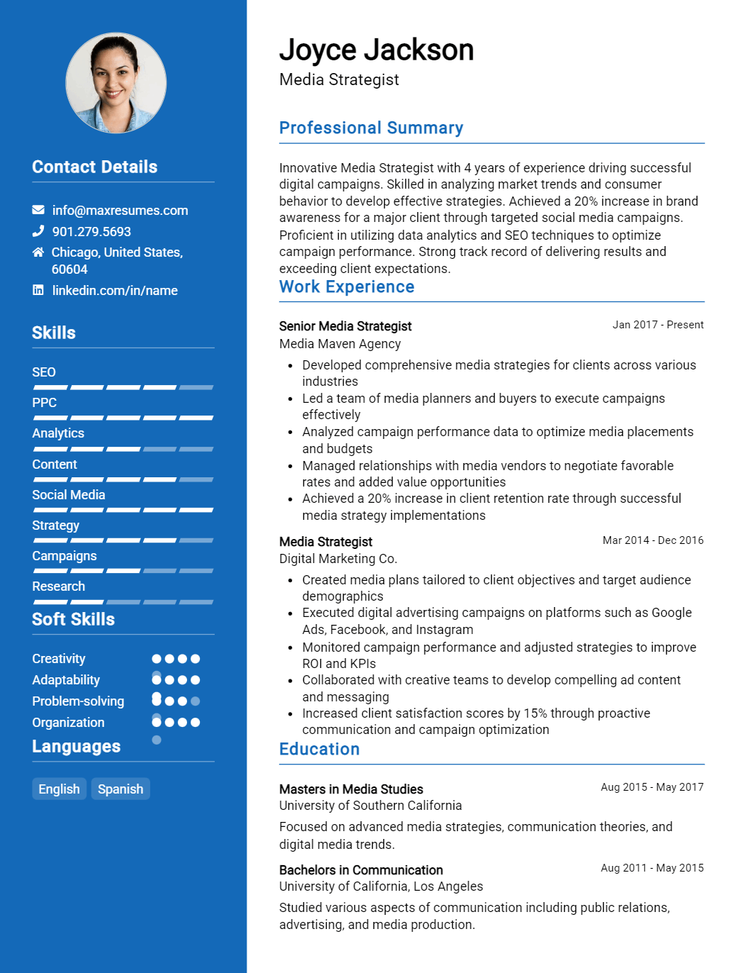 media-strategist-resume-sample