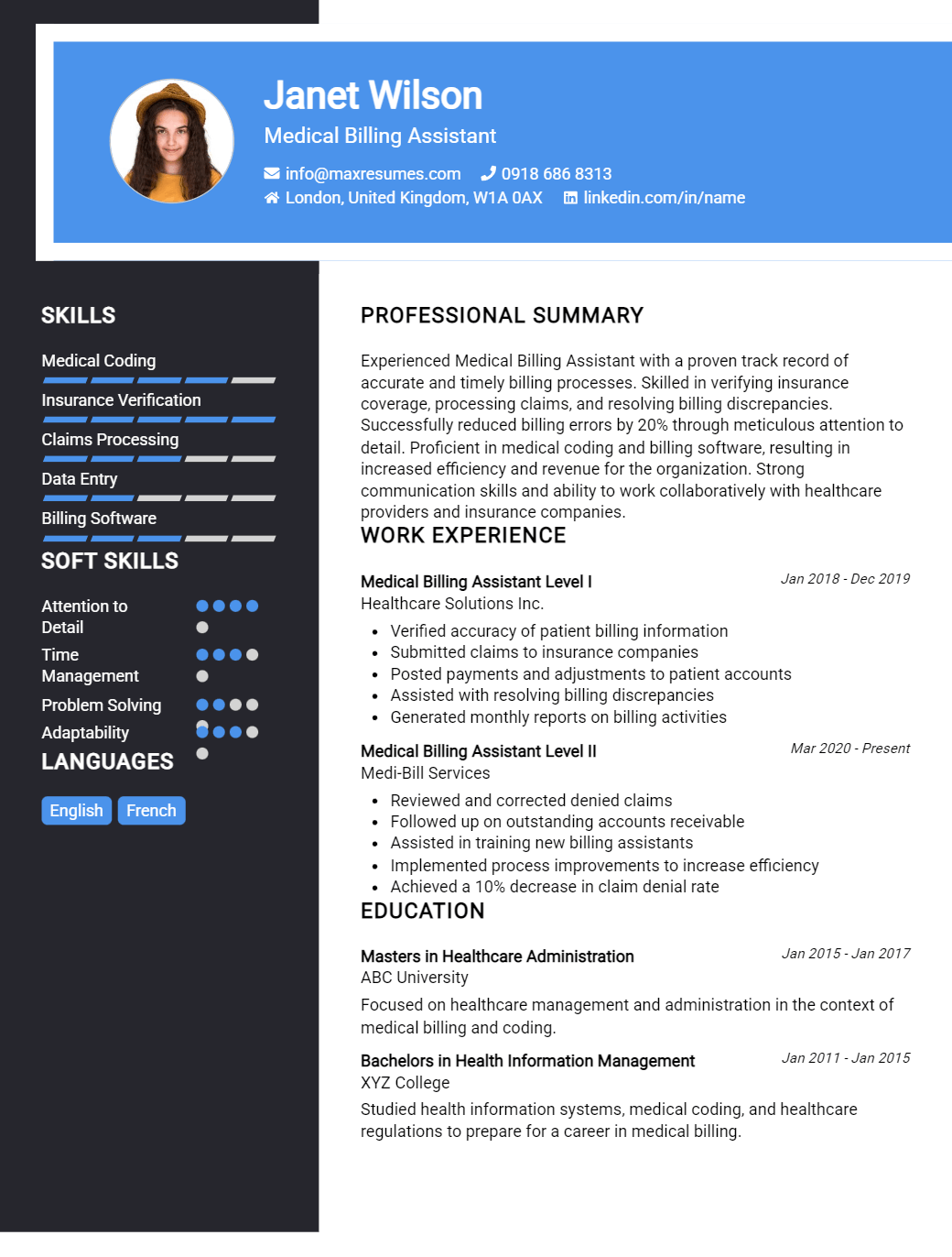 medical-billing-assistant-resume-sample